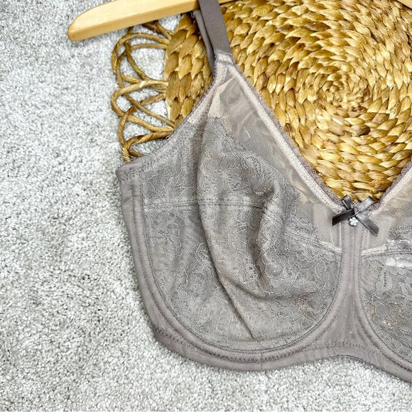 Wacoal Retro Chic Full Figure Underwire Cappuccino Bra Size 32DDD - Picture 6 of 15